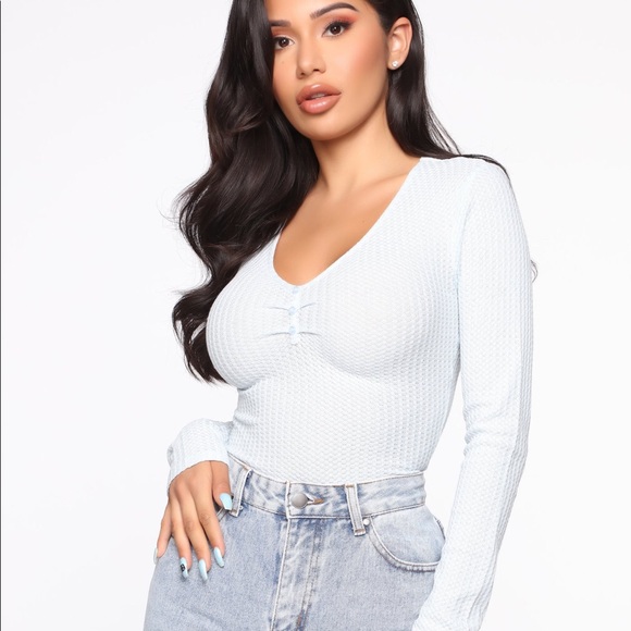 Fashion Nova Tops - 🌈Fashion Nova My Little Secret Top - Dusty Blue